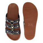 Flatform Florença Detalhes Metal Preto e Caramelo