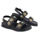 Papete LA Rasteira Boho Enfeite Metal Preto