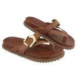 Papete Bora Bora Rasteira Toe Tiras Caramelo