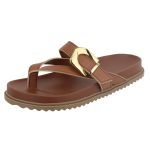 Papete Bora Bora Rasteira Toe Tiras Caramelo