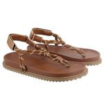 Papete Bel Slide Cordão Velcro Caramelo