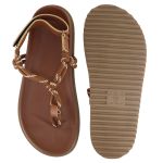 Papete Bel Slide Cordão Velcro Caramelo