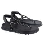 Papete Bel Sandália Anatômica Cordão Bicolor Preto