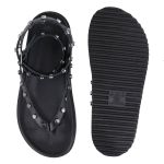 Papete London Sandália Toe Aplique Ônix Preto