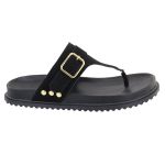 Papete Blu Rasteira Toe Camurça Preto