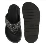 Flatform Roma Detalhe Prata Dedo Preto
