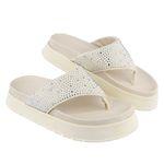 Flatform Roma Aplicação Prata Dedo OffWhite