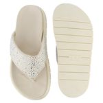 Flatform Roma Aplicação Prata Dedo OffWhite