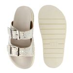 Flatform Bahamas Brilho Fivela Dupla OffWhite