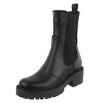 Bota Curitiba Elástico Couro Cano Médio Preto