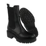 Bota Curitiba Elástico Couro Cano Médio Preto