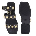 Rasteira Aura Flat Mix Detalhes Boho Preto