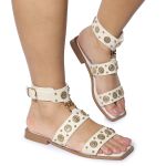 Rasteira Aura Sandália Enfeites Boho OffWhite