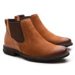 Botina em Couro Masculina Vintage Cromo Oil Cacau 