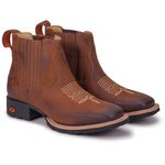 Botina Country em Couro Masculina Stone Terracota
