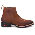 Botina Country em Couro Masculina Stone Terracota