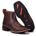 Botina Country em Couro Masculina Fossil Tabaco