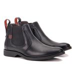 Botina em Couro Masculina Cromo Preto Acetinado Havana 