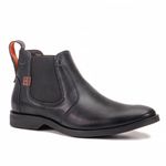 Botina em Couro Masculina Cromo Preto Acetinado Havana 