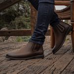 Botina em Couro Masculina Latego Surrado Café 