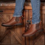 Botina em Couro Masculina Floater Havana