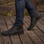 Botina em Couro Masculina Crazy Preto Horse Preto