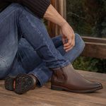 Botina em Couro Masculina Floater Café