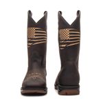 BOTA MASCULINA TEXANA COURO RÚSTICO CAFÉ CANO ALTO EUA