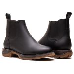 BOTA TEXANA MOD 04 ANATÔMICA COURO RÚSTICO PRETO BICO REDONDO