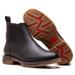 BOTA TEXANA MOD 04 ANATÔMICA COURO RÚSTICO PRETO BICO REDONDO