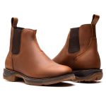 BOTA TEXANA MOD 04 ANATÔMICA COURO RÚSTICO CARAMELO BICO REDONDO