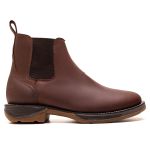 BOTA TEXANA MOD 04 ANATÔMICA COURO RÚSTICO TABACO BICO REDONDO