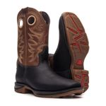 BOTA TEXANA RÚSTICO PRETO/CARAMELO CANO ALTO SOLADO JUMP