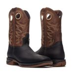 BOTA TEXANA RÚSTICO PRETO/CARAMELO CANO ALTO SOLADO JUMP