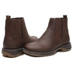 BOTA TEXANA ANATÔMICA COURO RÚSTICO FOSCO TABACO BICO REDONDO