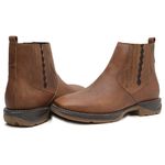 BOTA TEXANA ANATÔMICA COURO RÚSTICO FOSCO CARAMELO BICO QUADRADO