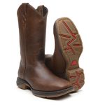 BOTA MASCULINA TEXANA COURO RÚSTICO CELA CANO ALTO (SEM FLORÃO)