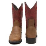 BOTA STRONG BICO REDONDO RÚSTICO CARAMELO - VERMELHO - CANO ELÁSTICO
