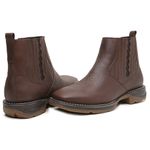 BOTA TEXANA ANATÔMICA COURO RÚSTICO FOSCO TABACO BICO QUADRADO