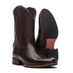 Bota Western Cano longo| Sola de Couro com Antiderrapante - Café