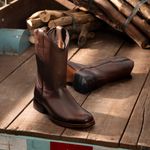 Bota Western Cano longo| Sola de Couro com Antiderrapante - Café