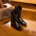 Bota Western Cano longo| Sola de Couro com Antiderrapante - Preto