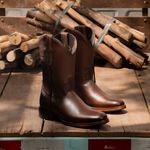 Bota Western Cano longo| Sola de Couro com Antiderrapante - Whisky