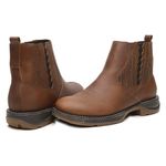BOTA TEXANA ANATÔMICA COURO RÚSTICO FOSCO CARAMELO BICO REDONDO MODELO 1001