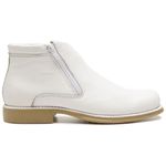 BOTA COMFORT ANATÔMICA ZIPADA COURO PREMIUM BRANCO