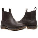 BOTA TEXANA MOD 03 ANATÔMICA COURO RÚSTICO CAFÉ BICO QUADRADO 