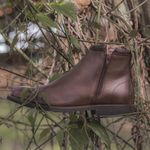  BOTA CHELSEA ANATÔMICA ZIPADA COURO FLOATHER CHOCOLATE ALMOFADADA