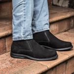 BOTA COMFORT ANATÔMICA ZIPADA COURO NOBUCK PRETO