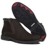 BOTA COMFORT ANATÔMICA ZIPADA COURO NOBUCK CAFÉ