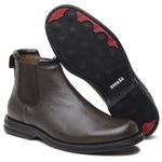 BOTA COMFORT ANATÔMICA COURO FLOATHER CAFÉ ALMOFADADA